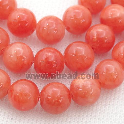 red Mashan Jade Beads, round