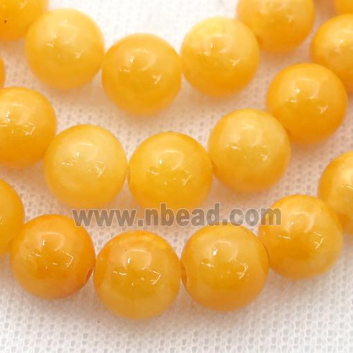 orange Mashan Jade Beads, round