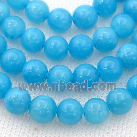 blue Mashan Jade Beads, round