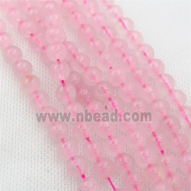pink Rose Quartz Beads, round