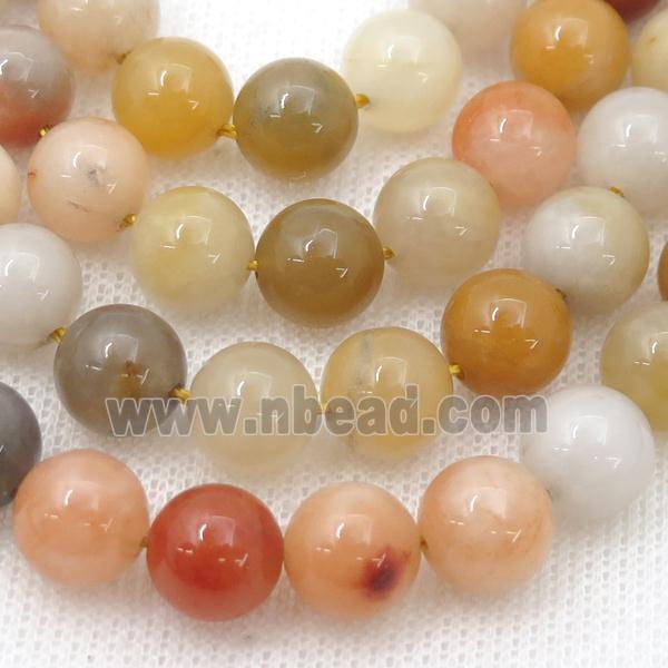 round chalcedony beads, multicolor