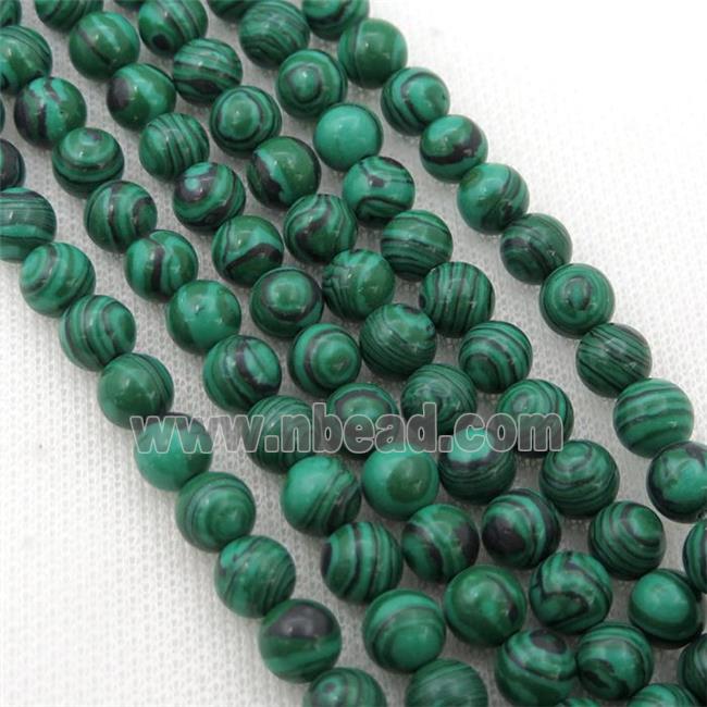 green synthetic Malachite Beads, round