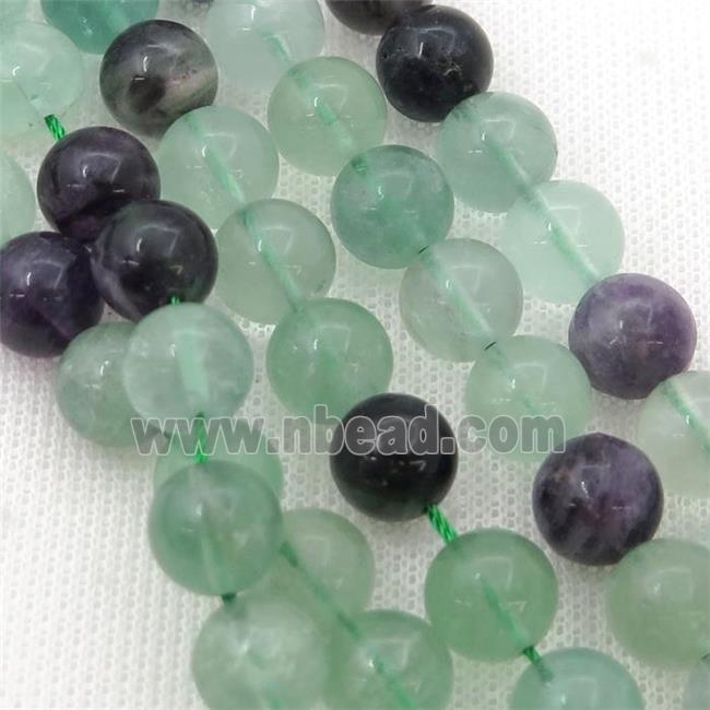 round Fluorite Beads, multicolor