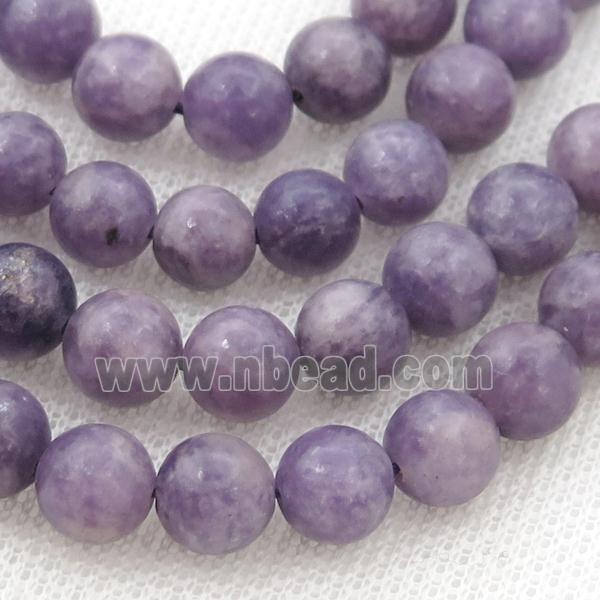 purple Lepidolite Beads, round