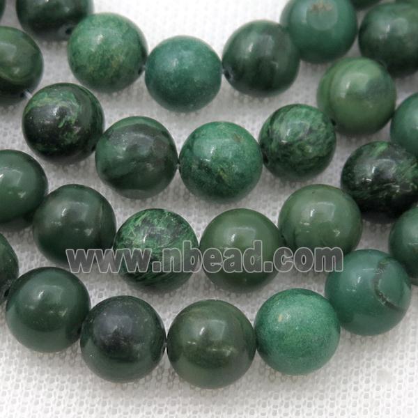 green African Verdite beads, round