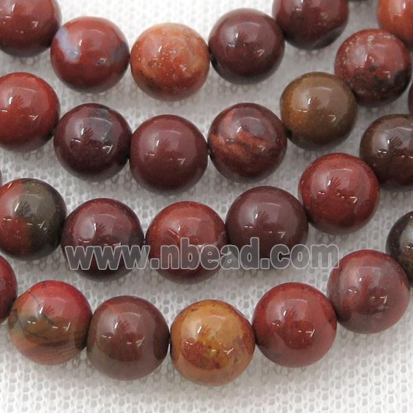 red Nueva Agate Beads, round