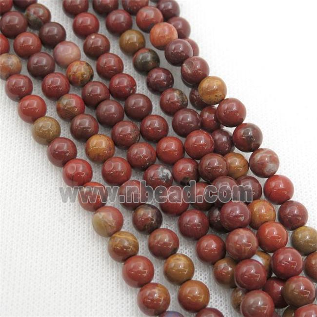 red Nueva Agate Beads, round
