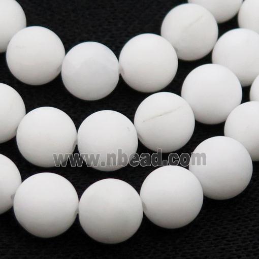 round fired White Jade Beads, matte