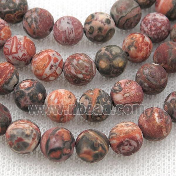 red LeopardSkin Jasper Beads, round, matte