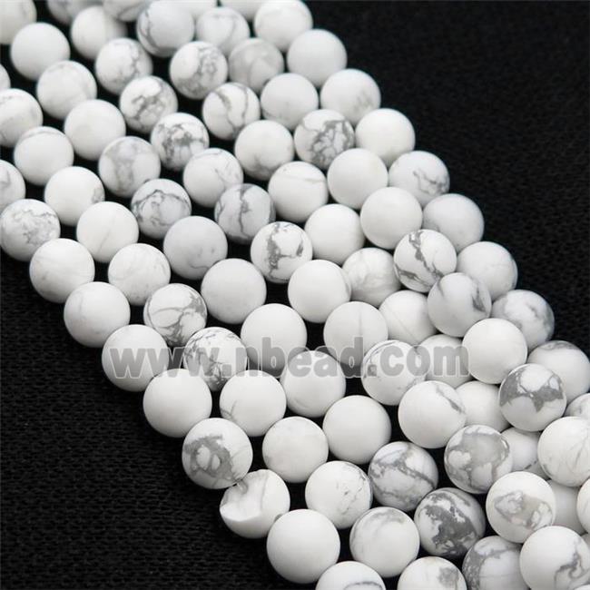 round white Howlite Turquoise Beads, matte