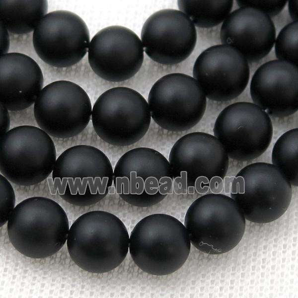 round matte black Onyx Agate Beads