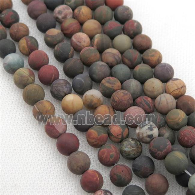Picasso Creek Jasper Beads Multicolor Round Matte