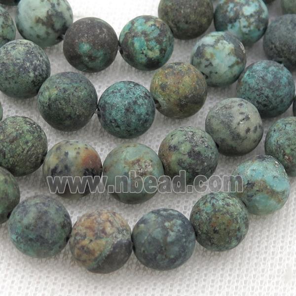 round green African Turquoise Beads, matte