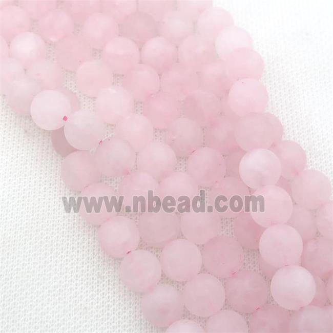 round pink Rose Quartz Beads, matte