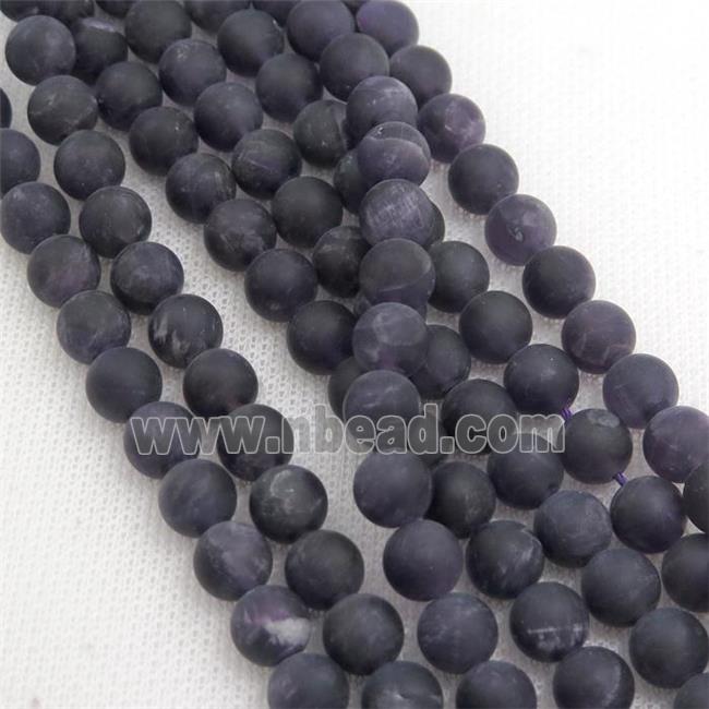 round purple Amethyst Beads, matte