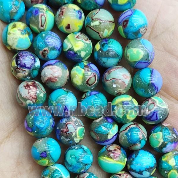 mosaic synthetic Imperial Jasper Beads, round, multicolor