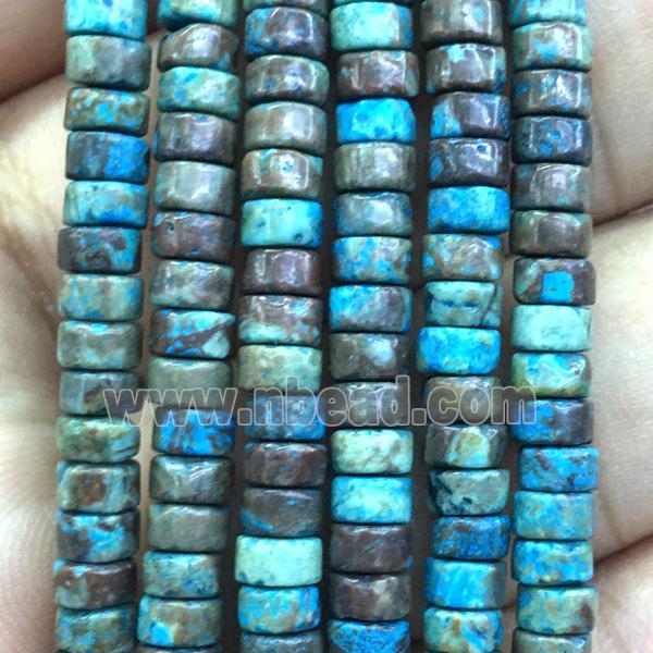 blue flower Agate heishi beads, dye
