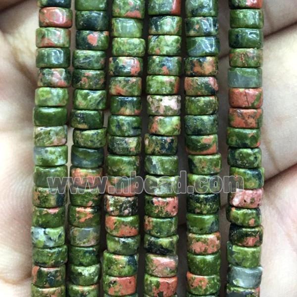 green Unakite heishi beads