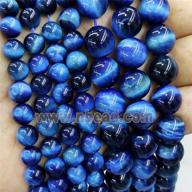 blue Tiger eye stone beads, round