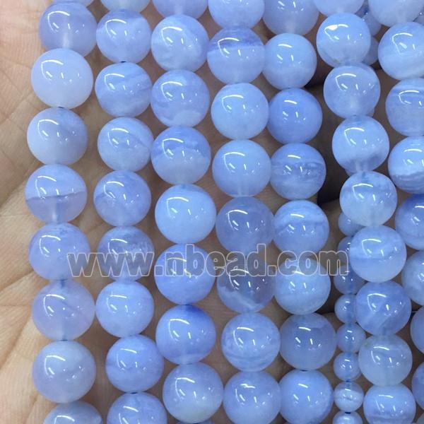 round blue Lace Agate beads