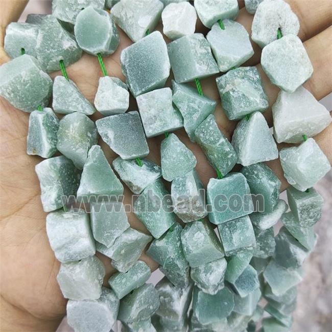 green Amazonite nugget chip beads, freeform