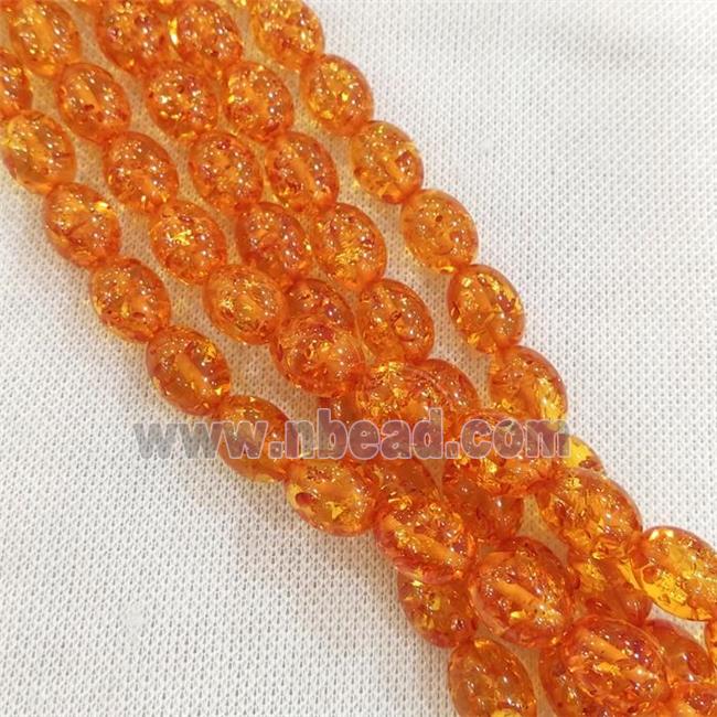 orange synthetic Amber barrel Beads