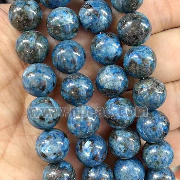 round Marble Beads, blue dye