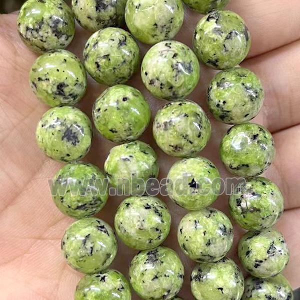 round Marble Beads, olive dye