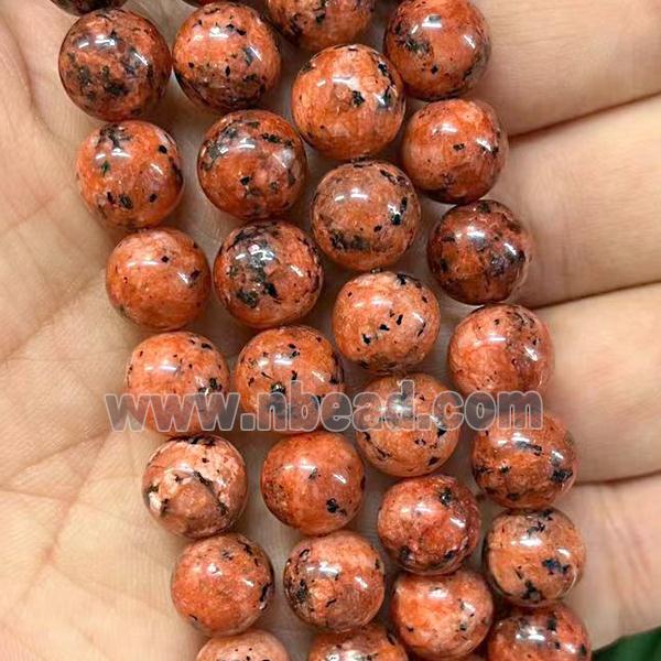 round Marble Beads, red dye