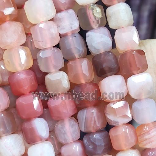 red botswana Agate Beads, faceted cube