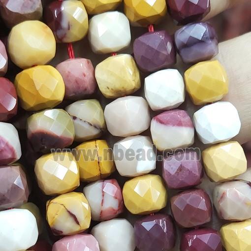 Mookaite cube Beads, faceted