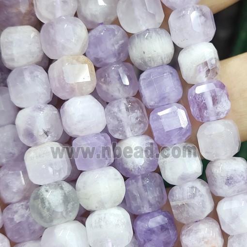 purple Chalcedony Beads, faceted cube
