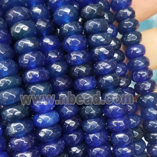 darkblue Jade beads, faceted rondelle