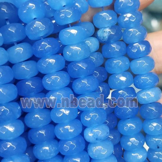 blue Jade beads, faceted rondelle