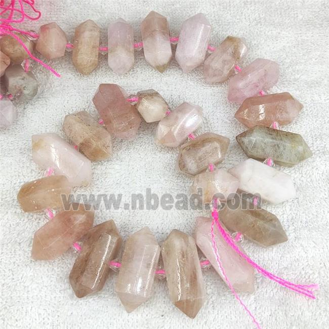 pink Morganite bullet beads