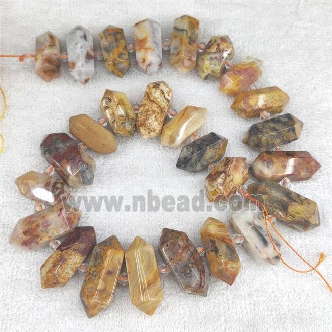 yellow Crazy Agate bullet beads