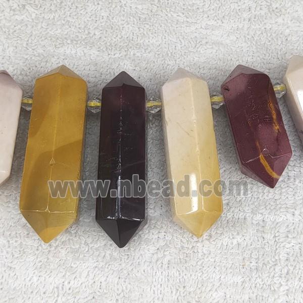 Mookaite bullet beads, top-drilled