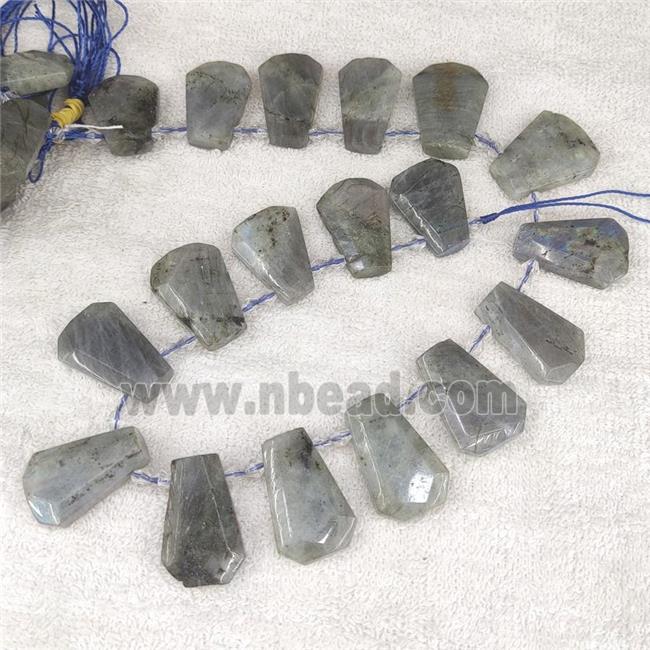 Labradorite teardrop beads, top-drilled