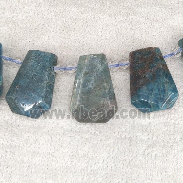 blue Apatite teardrop beads, top-drilled