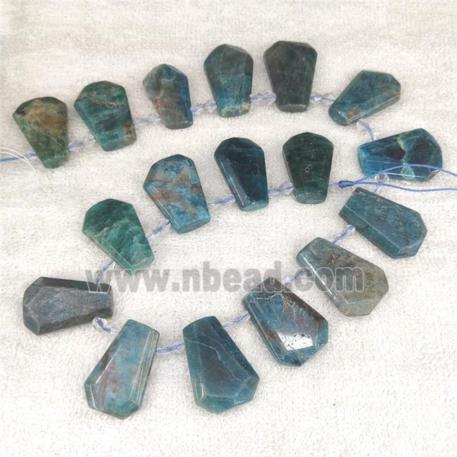 blue Apatite teardrop beads, top-drilled