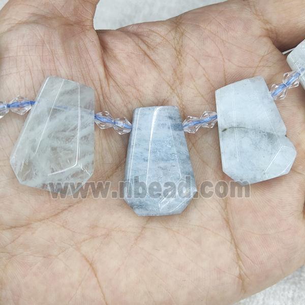 Aquamarine teardrop beads, top-drilled