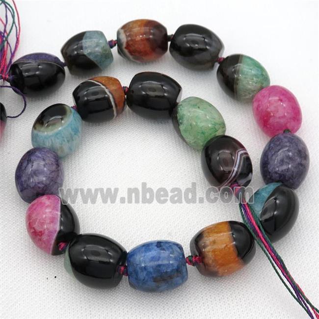 Agate Druzy barrel beads, mix color