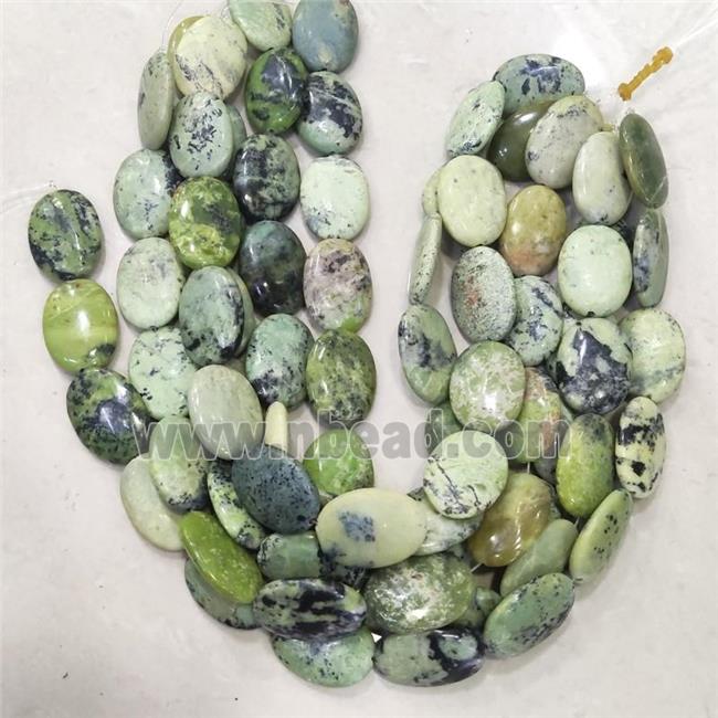Chrysoprase oval beads, B-grade