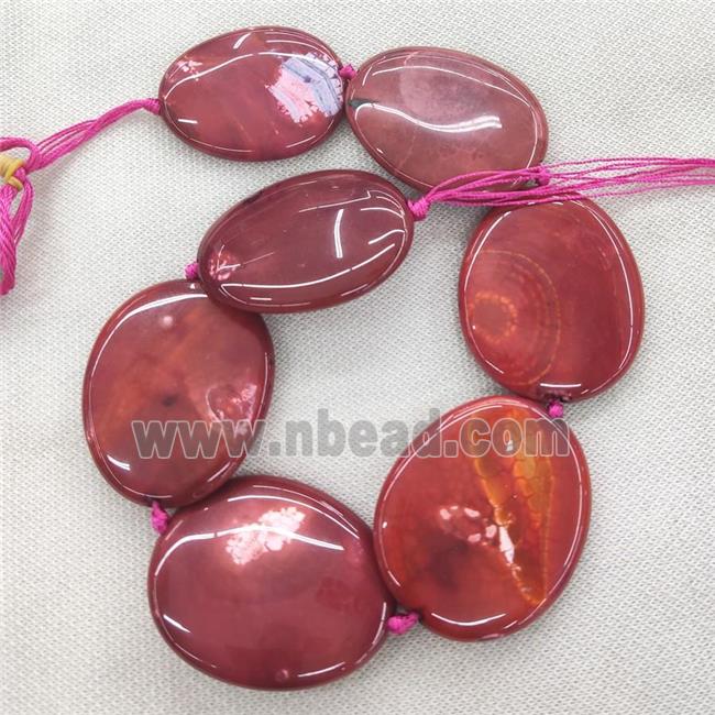 red Veins Agate slice Beads, freeform