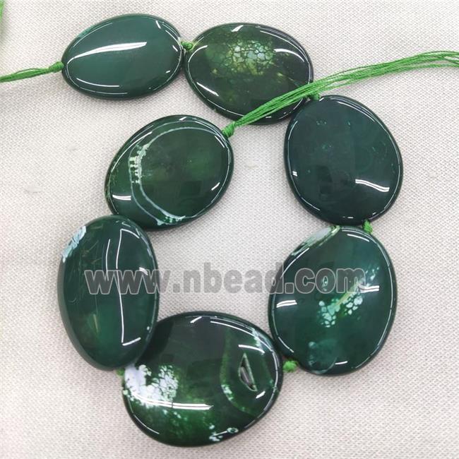green Veins Agate slice Beads, freeform