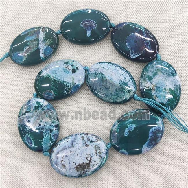 Darkgreen Veins Agate slice Beads, freeform