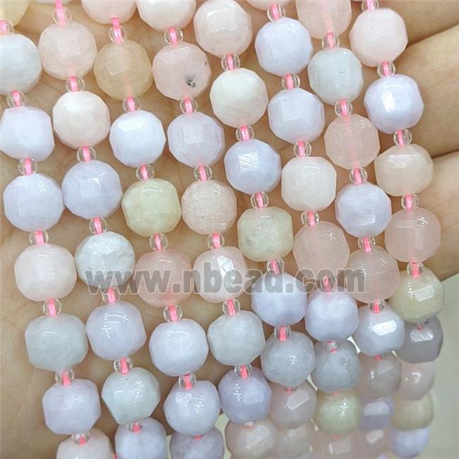 Morganite Beads, faceted cube