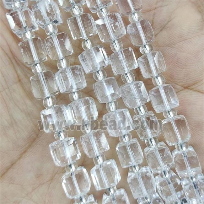 Clear Quartz Beads, faceted cube