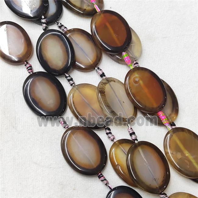 natural Agate Oval Beads, coffee dye