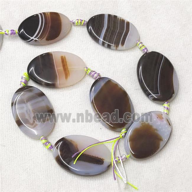 Stripe Agate Oval Beads